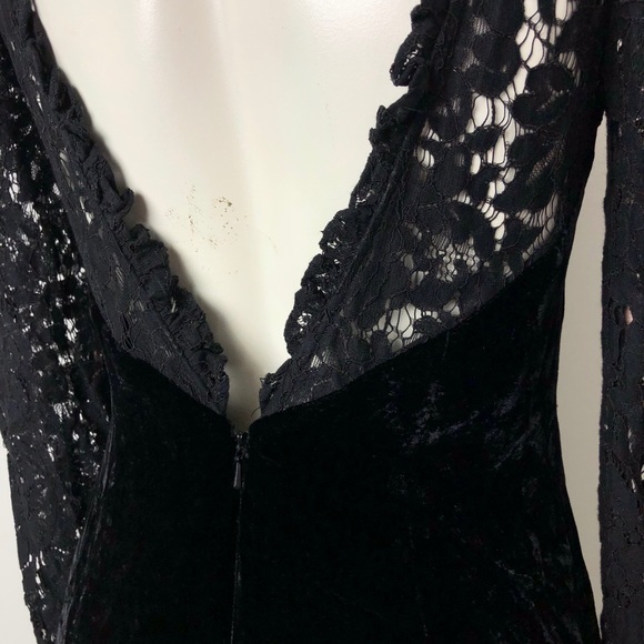 Fame & Partners Black Lace/Velvet Sweetheart Neckline Boycon Mini Dress Size 8 - Picture 9 of 12